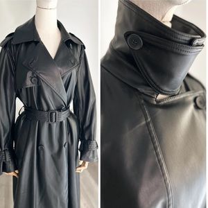 Zara Belted Faux Leather Trench Coat XS